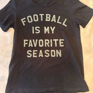 Women's Black Graphic Tee - Football Is My Favorite Season